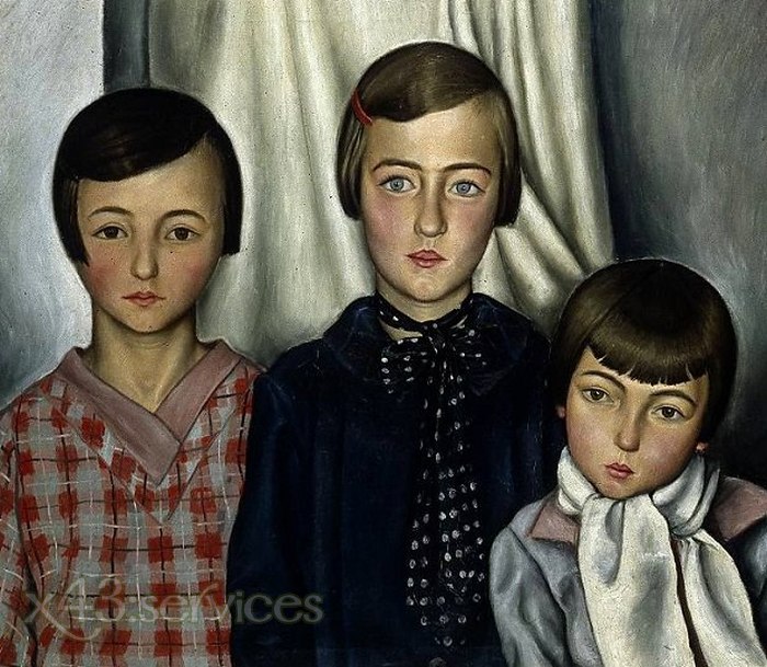 Francois-Emile Barraud - Drei Kinder - Three Children - zum Schließen ins Bild klicken
